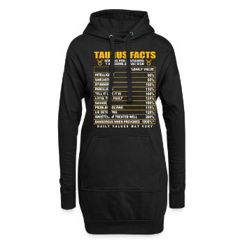 Taureau Signe du zodiaque - Sweat-shirt à capuche long Femme - noir - Devant