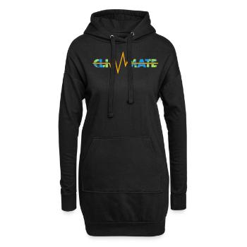 Climat battements de cœur, jour de la Terre, Énergie propre - Sweat-shirt à capuche long Femme - noir - Devant