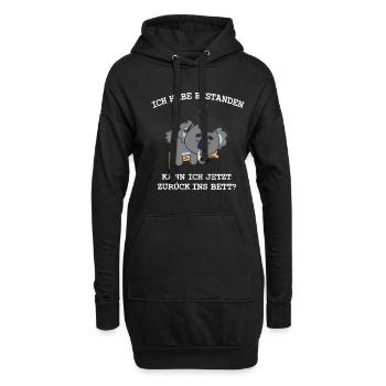 Bachelor Abschluss 2021 Koala Bachelor Prüfung - Hoodie-Kleid - Schwarz - Vorne