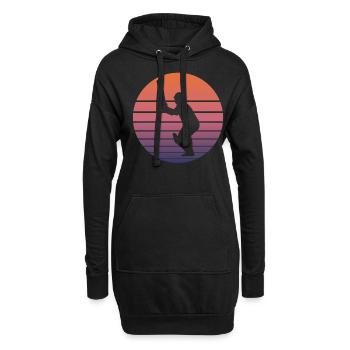 Cricket Spieler Fans Cricket Geschenk Retro - Hoodie-Kleid - Schwarz - Vorne