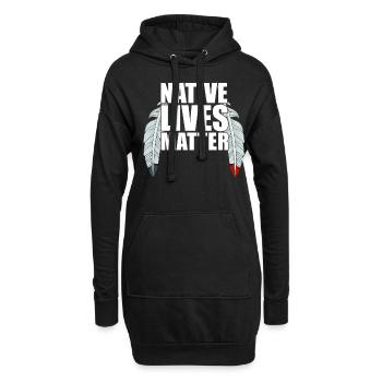 Native Lives Matter Indigenous American Blood Head - Sweat-shirt à capuche long Femme - noir - Devant