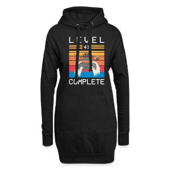 Rétro Gamer Gifts 41.Anniversaire Niveau 41 Complete - Sweat-shirt à capuche long Femme - noir - Devant