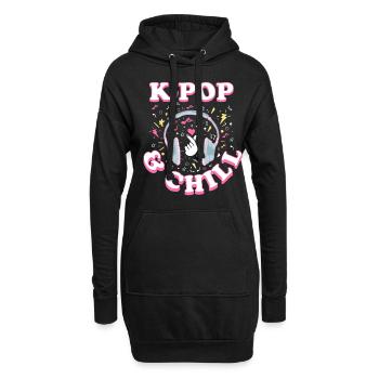 K-Pop - Sweat-shirt à capuche long Femme - noir - Devant