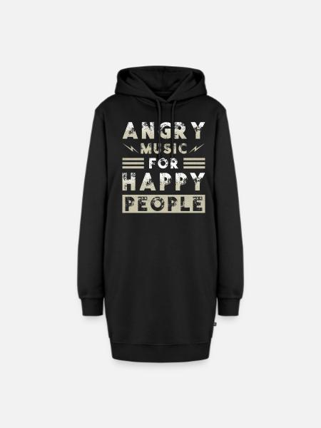 Metal Musik Angry Music for Happy People - Hoodie-Kleid - Schwarz