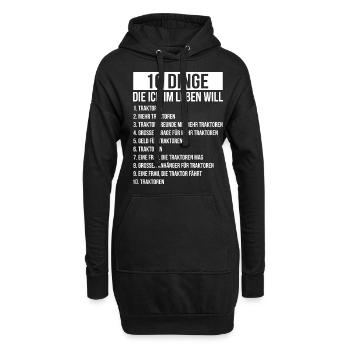Dinge die ich im Leben Will Traktor Mehr Traktoren - Hoodie-Kleid - Schwarz - Vorne