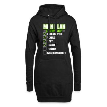 Plan geht auf Stift Geselle Meister Weltherrschaft - Hoodie-Kleid - Schwarz - Vorne