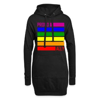 PROUD ALLY LGBT Pride Gay Pride Month Drapeau LGBTQ - Sweat-shirt à capuche long Femme - noir - Devant