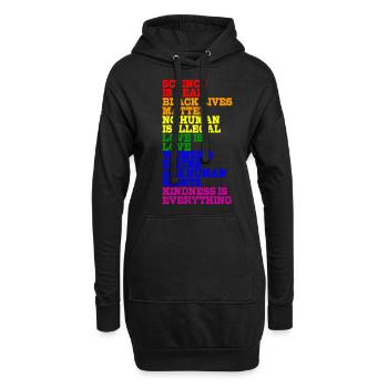 NO HUMAN IS ILLEGAL LGBT Pride Gay Pride Month - Hoodie-Kleid - Schwarz - Vorne