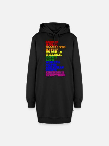 NO HUMAN IS ILLEGAL LGBT Pride Gay Pride Month - Hoodie-Kleid - Schwarz