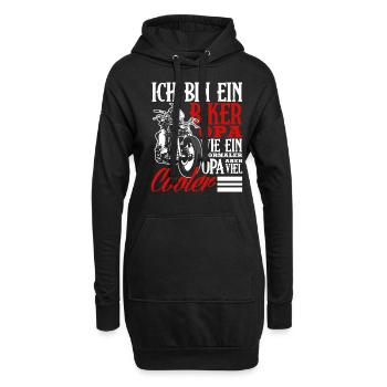 Motorrad Opa Geschenk - Hoodie-Kleid - Schwarz - Vorne