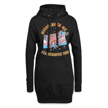 Transgender Genderqueer Trans Katze Katzenfreund - Hoodie-Kleid - Schwarz - Vorne