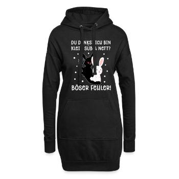 Du denkst ich bin klein süß und nett? - Hoodie-Kleid - Schwarz - Vorne