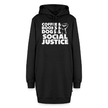 Bücher Hunde Soziale Gerechtigkeit - Hoodie-Kleid - Schwarz - Vorne