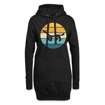Retro Honigdachs Vintage Honigdachs - Hoodie-Kleid - Schwarz - Vorne