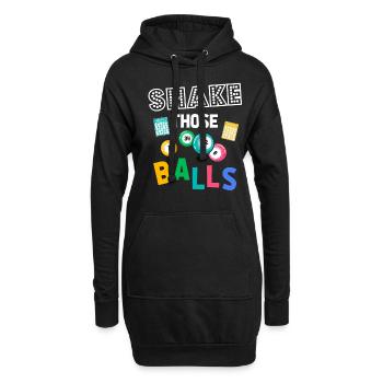 Drôle de Bingo Boules d’humour au hasard - Sweat-shirt à capuche long Femme - noir - Devant