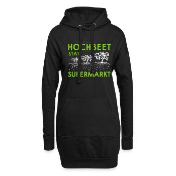 Hochbeet statt Supermarkt - Hoodie-Kleid - Schwarz - Vorne