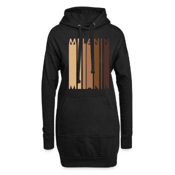 Melanin Schwarz Vielfalt Toleranz Black Power - Hoodie-Kleid - Schwarz - Vorne
