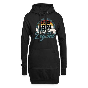 Juin 1971 Anniversaire Vintage 50 ans - Sweat-shirt à capuche long Femme - noir - Devant