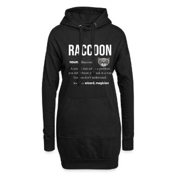 Waschbär Racoon Tier Geschenk Frettchen Marder - Hoodie-Kleid - Schwarz - Vorne
