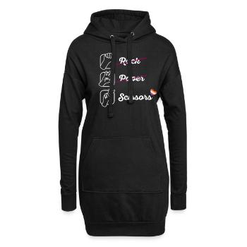 LGBTQ Lesbisch Schere Stein Papier Geschenk - Hoodie-Kleid - Schwarz - Vorne