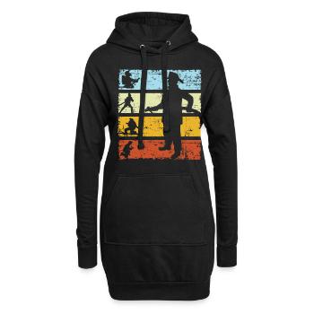 Firefighter Retro Vintage - Sweat-shirt à capuche long Femme - noir - Devant