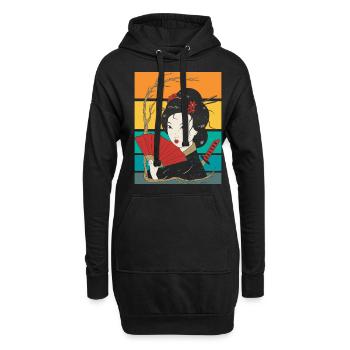 japanese japanische Kultur Japan geisha kunst - Hoodie-Kleid - Schwarz - Vorne