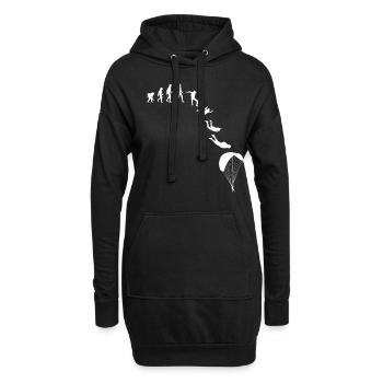 Evolution Fallschirmspringer Skydiving Geschenk - Hoodie-Kleid - Schwarz - Vorne