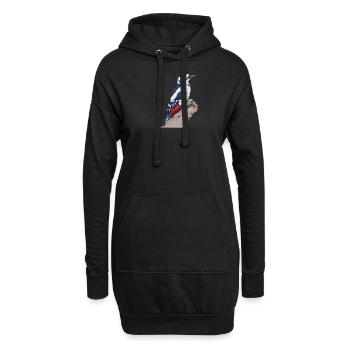 Pic-vert I chasseur d’oiseau bois motif pour - Sweat-shirt à capuche long Femme - noir - Devant