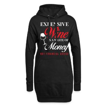 Wein - Hoodie-Kleid - Schwarz - Vorne