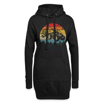 tracteur - Sweat-shirt à capuche long Femme - noir - Devant
