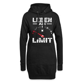 Leben am Limit Benzin Tankanzeige Auto Pkw Tuning - Hoodie-Kleid - Schwarz - Vorne
