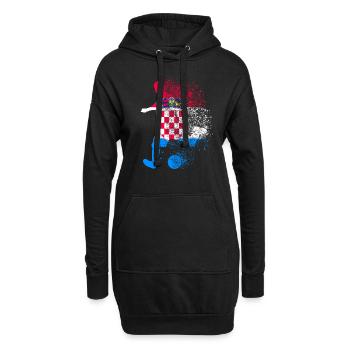 Kroatien Fußballer Fußball Fußballspieler - Hoodie-Kleid - Schwarz - Vorne