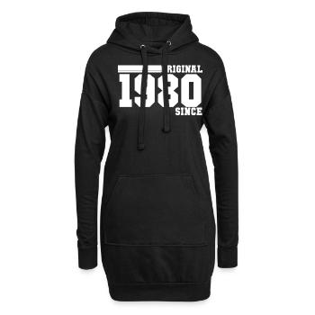 1980 - Hoodie-Kleid - Schwarz - Vorne