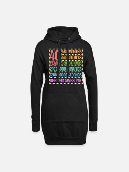 40 Jahre Vierzigster Geburtstag Geschenk - Hoodie-kjole - sort