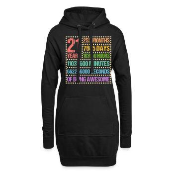 21 ans Anniversaire 21 Cadeau d’anniversaire - Sweat-shirt à capuche long Femme - noir - Devant