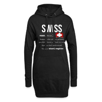 Schweiz - Hoodie-Kleid - Schwarz - Vorne