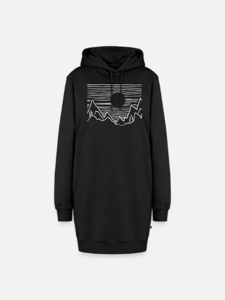 Berge - Hoodie-Kleid - Schwarz