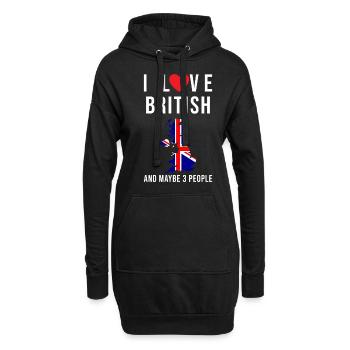 England Ich liebe Britanien - Hoodie-Kleid - Schwarz - Vorne