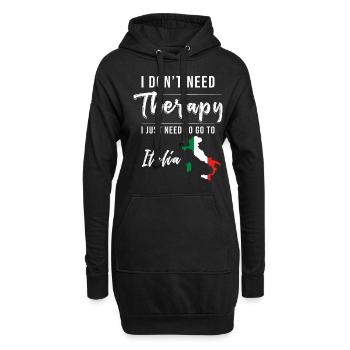 Italie disant vacances en Italie - Sweat-shirt à capuche long Femme - noir - Devant