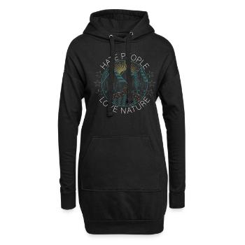 Hate People Love Nature - Sweat-shirt à capuche long Femme - noir - Devant