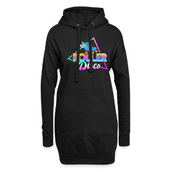 Vintage Rollerskates 80er Rollschuh Rollerskater - Hoodie-Kleid - Schwarz - Vorne