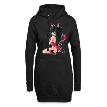 Waifu Manga Otaku Cosplayer Anime - Sweat-shirt à capuche long Femme - noir - Devant