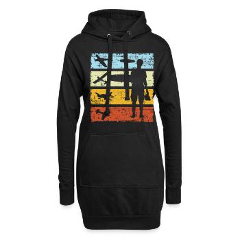 Retro Modellflieger - Hoodie-Kleid - Schwarz - Vorne