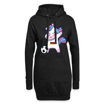 Dabbing Einhorn Football Allemagne - Sweat-shirt à capuche long Femme - noir - Devant