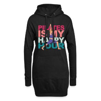 Pilates is my Happy Hour Yoga Fitness Meditation - Hoodie-Kleid - Schwarz - Vorne