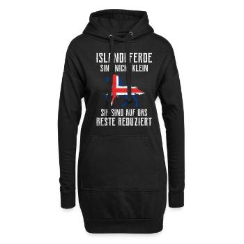 Islandpferd - Hoodie-Kleid - Schwarz - Vorne