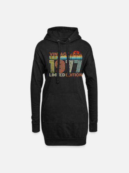Vintage Juli 1977 - Hoodie-Kleid - Schwarz