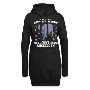 Britisch Kurzhaar - Hoodie-Kleid - Schwarz - Vorne