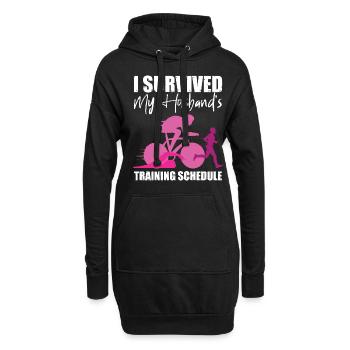 I Survived My Husband's Training Schedule 2 - Hoodie-Kleid - Schwarz - Vorne