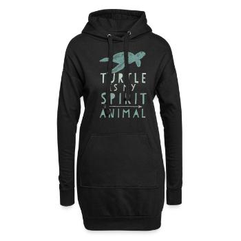 Tortue fantôme - Sweat-shirt à capuche long Femme - noir - Devant